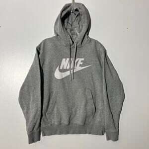 Nike Casual Graphic Gray Sportswear Fleece Pullover Hoodie Mens Size Small